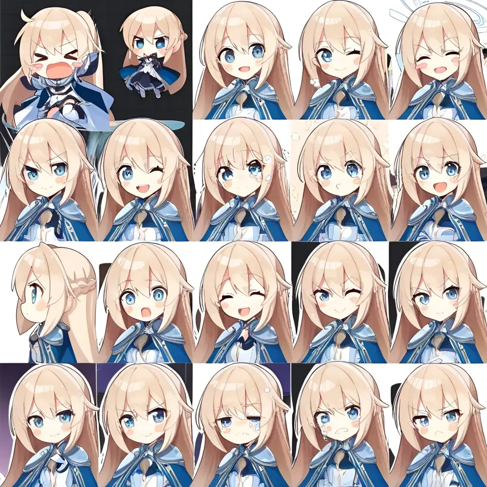 A sticker sheet built from the same sprite frames