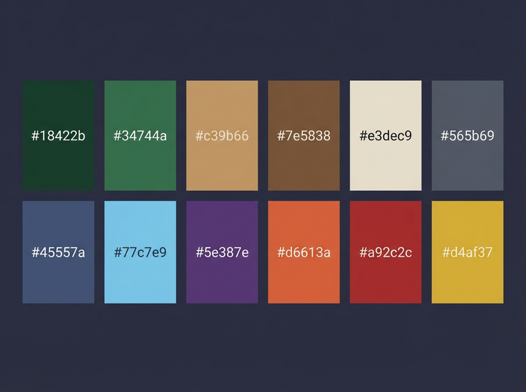 A hero palette board — the art direction a generated cast should obey
