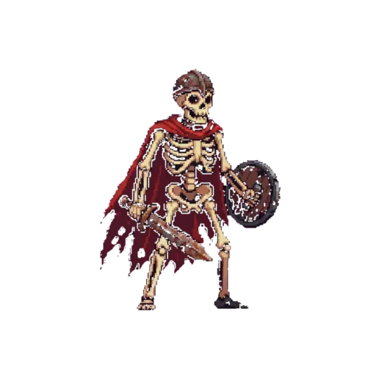 Skelett — einzelner Kampf-Sprite (Pixel)