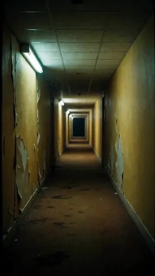Fotograma del tiempo del pasillo: el pasillo desplegándose al frente