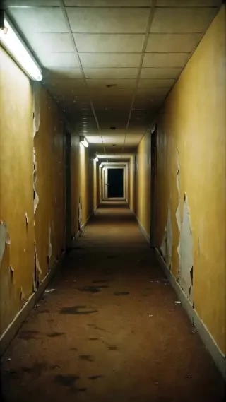 Fotograma del tiempo final: la puerta al final del pasillo entreabierta