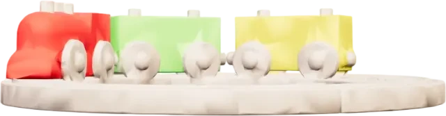 Transparenter Holzspielzeugzug-Sprite