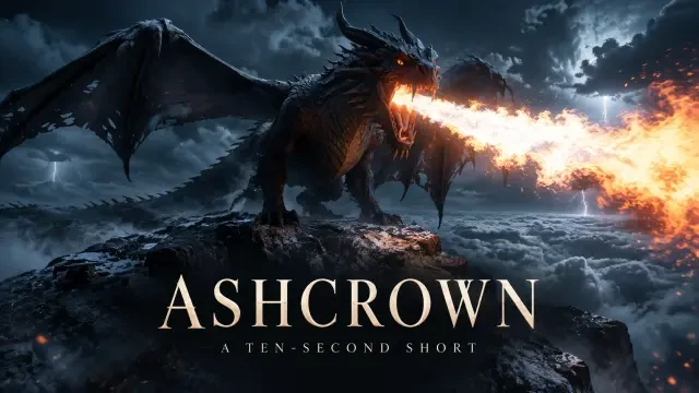 Ashcrown — Fotorealistisches Dark-Fantasy-Drachen-KI-Video in 10 Sekunden — Neta Studio