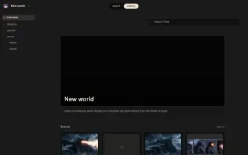 Neta Studio — the Ashcrown world Gallery overview with the seed prompt and Works tree