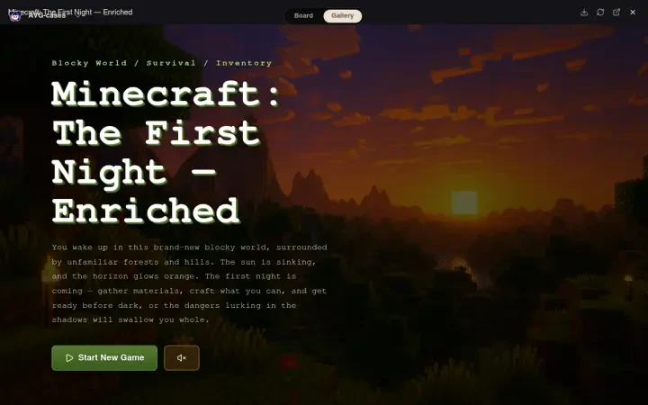 Minecraft: The First Night — Enriched inside the AVG-cases studio