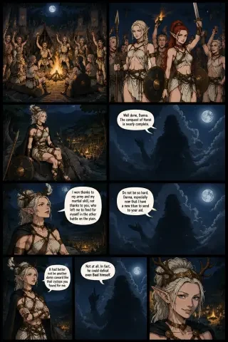 Das Elfenlager bei Nacht