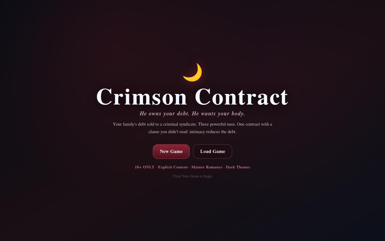 Gameplay — Titelbildschirm von Crimson Contract
