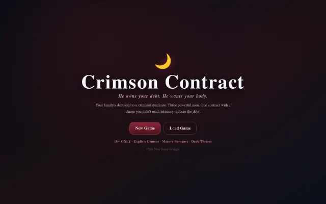Gameplay — Titelbildschirm von Crimson Contract
