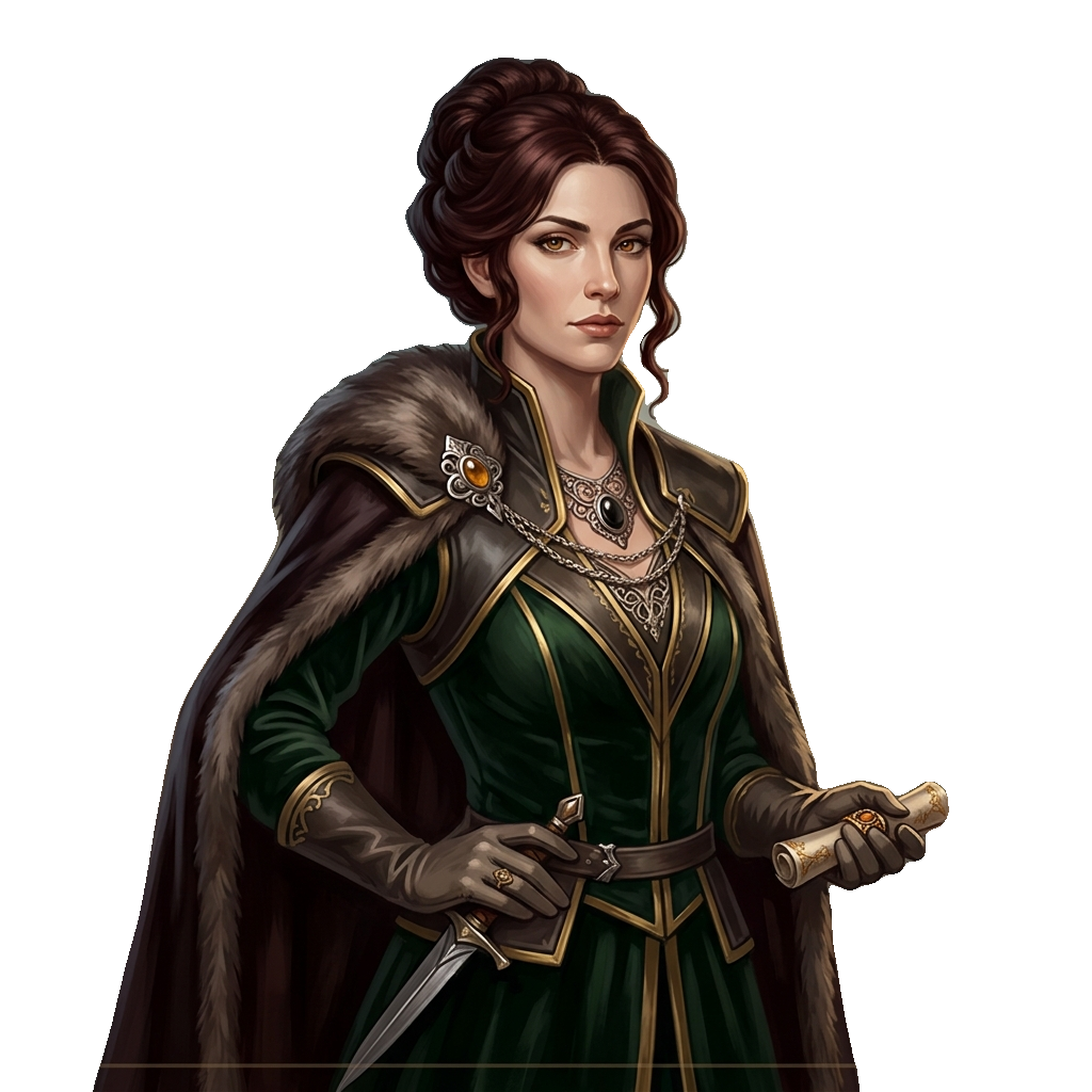 Sprite transparente de Margaret von Carstein — mestra da guilda de mercadores