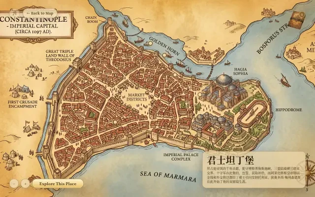Live app — Constantinople location card