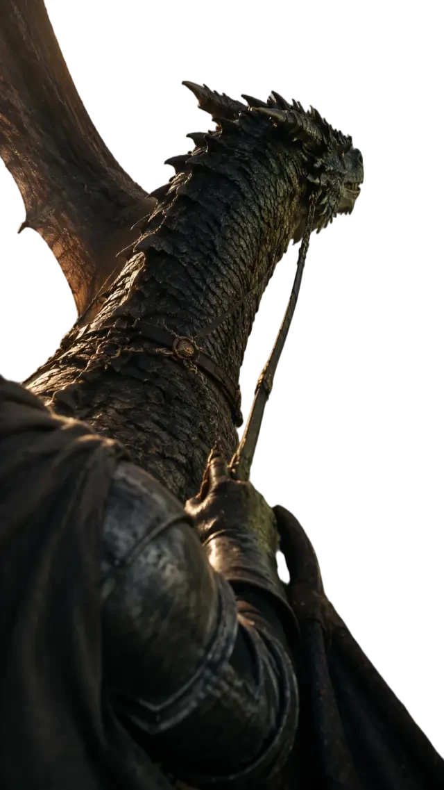 騎士とドラゴンの縦型透過スプライト