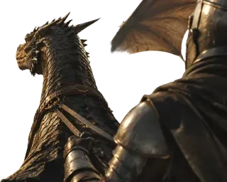 Knight and dragon transparent sprite