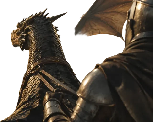 騎士とドラゴンの透過スプライト
