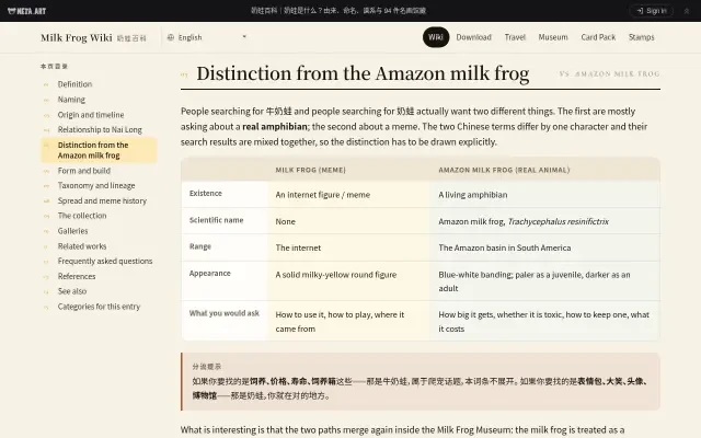 Oberfläche — Tabelle zur Abgrenzung vom Amazonas-Milchfrosch
