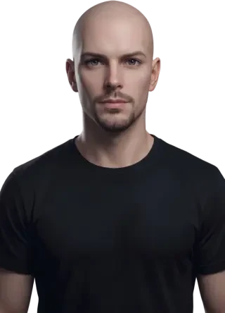 Der Mann als transparentes Sprite (Kopf und Schultern)