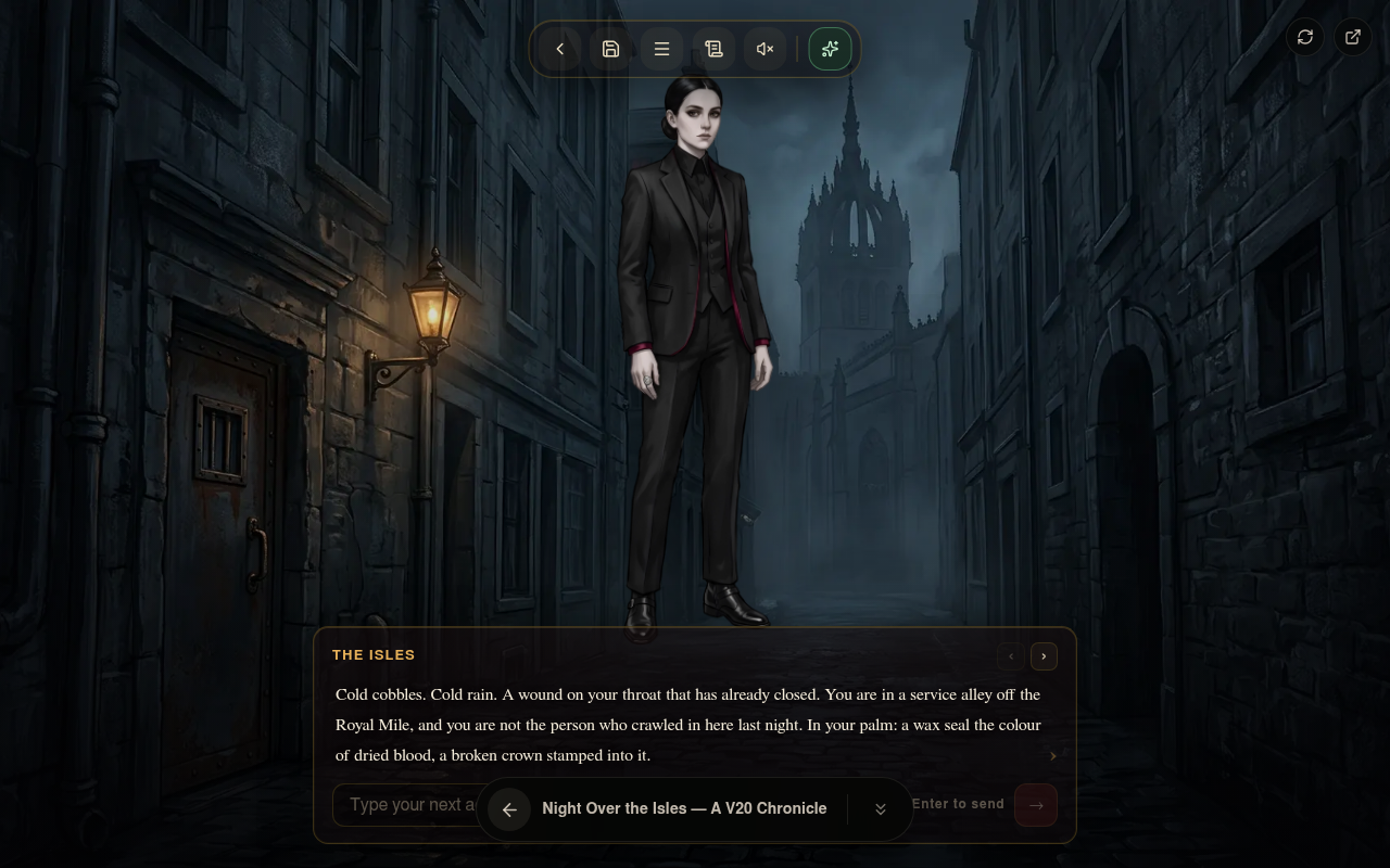 Jugabilidad de Night Over the Isles — la escena inicial