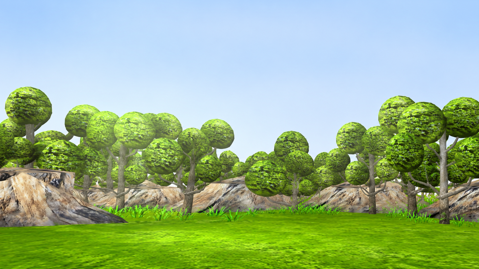 Szenenhintergrund: Grüner Wald