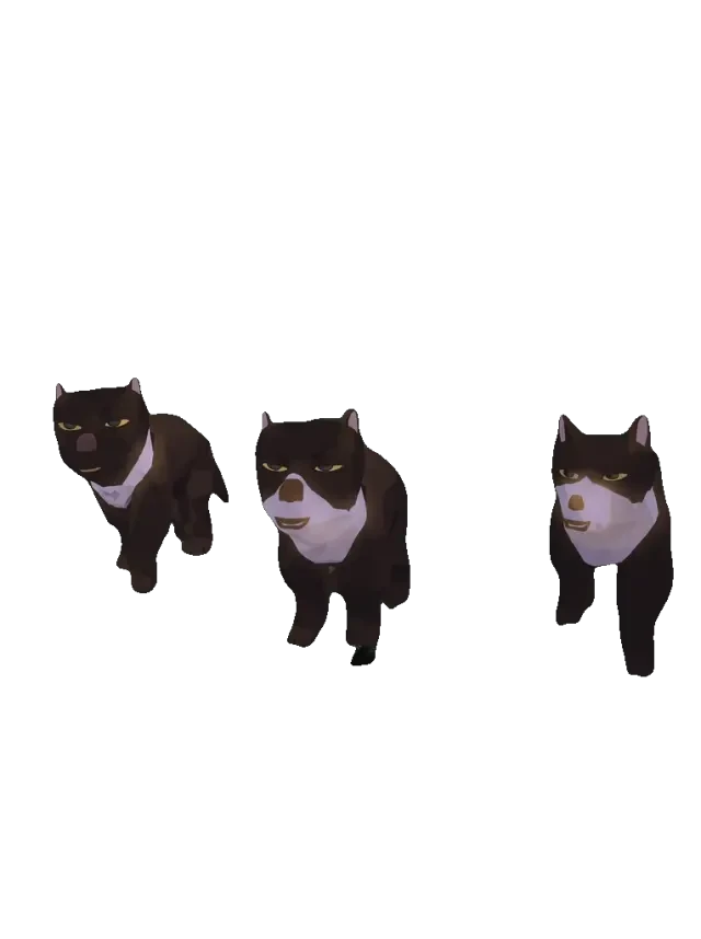 オオカミの群れの透過スプライト