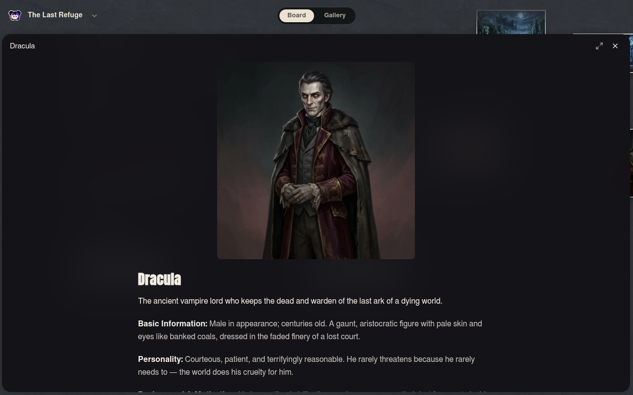 Neta Studio — Dracula character detail in The Last Refuge studio