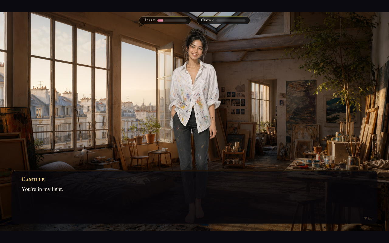 Gameplay — Camille-Dialog im Pariser Loft