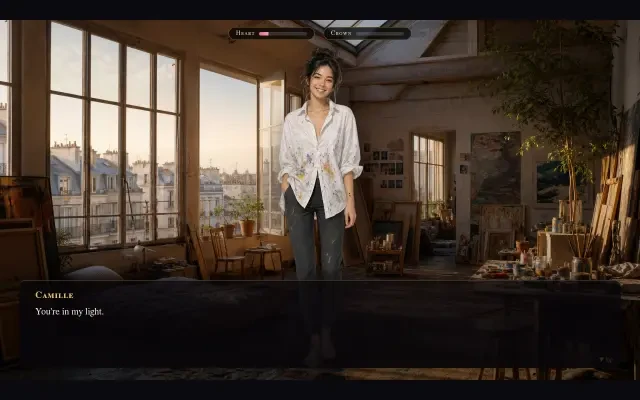 Gameplay — Camille-Dialog im Pariser Loft