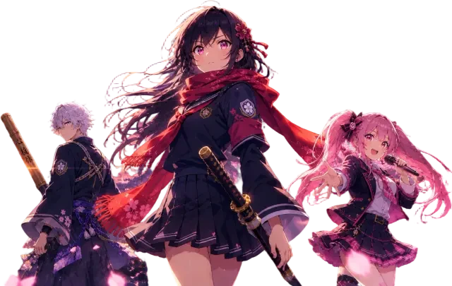 Sakura Genesis Academy — recorte transparente de personaje del arte de portada