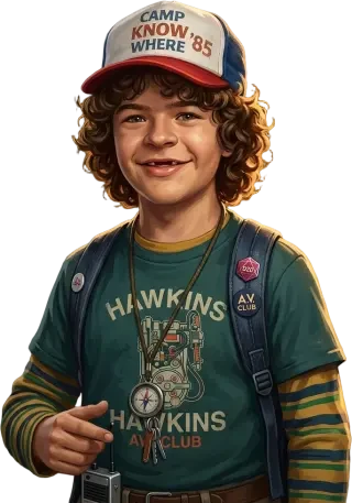 Sprite de Dustin Henderson (PNG transparente)