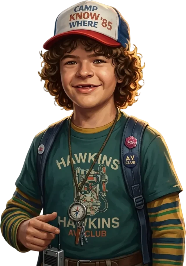 Dustin Henderson sprite (transparent PNG)