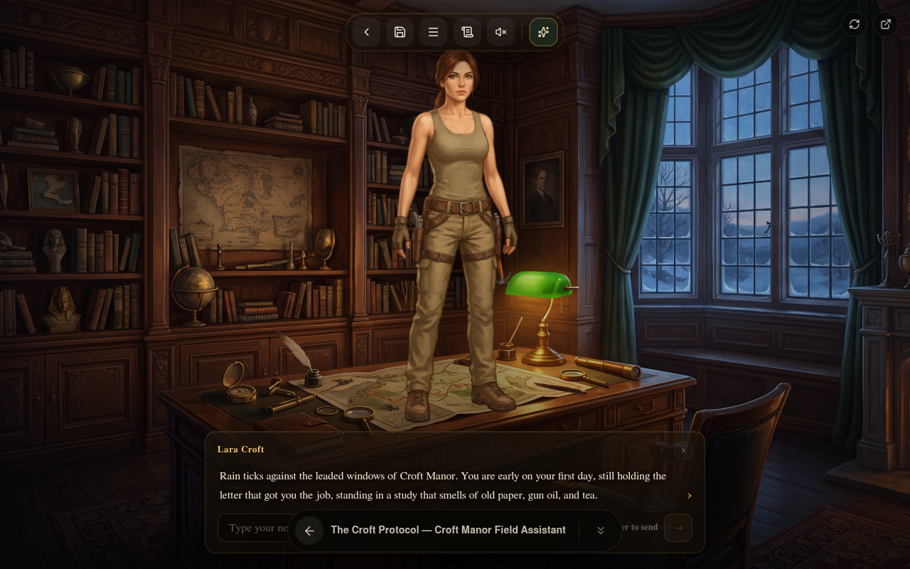 The Croft Protocol gameplay — the opening scene