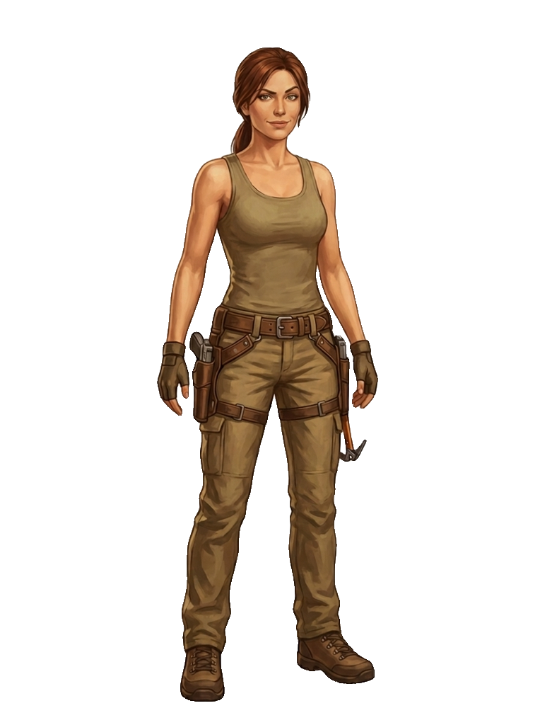 Lara Croft wry transparent sprite