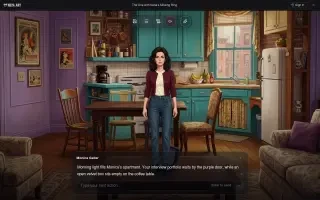 Gameplay — the opening scene in Monica’s apartment