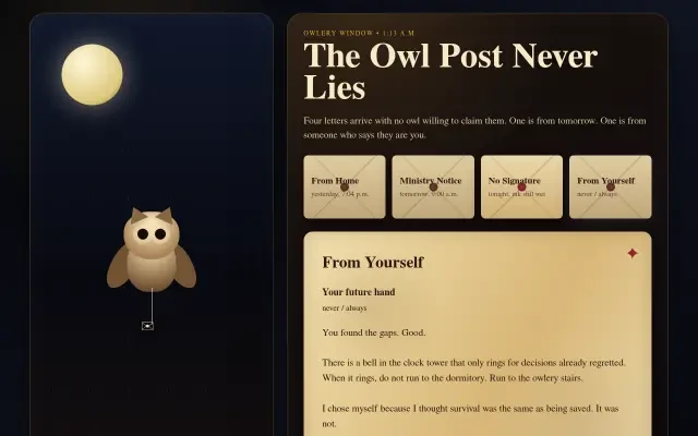 UI — the order-aware From Yourself letter after Ministry Notice and From Home