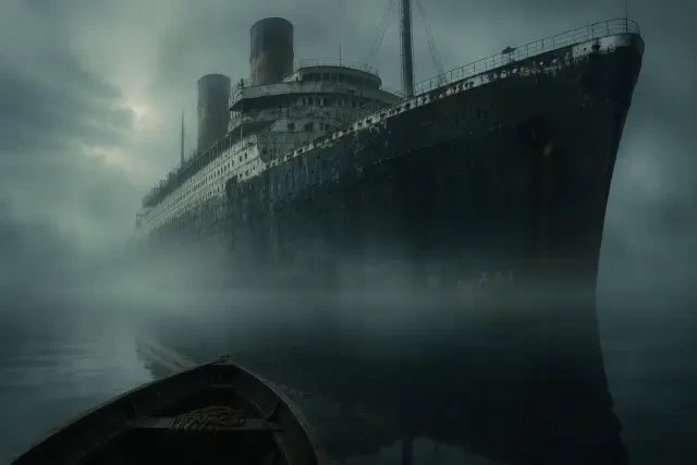 The Aeolus in the fog background