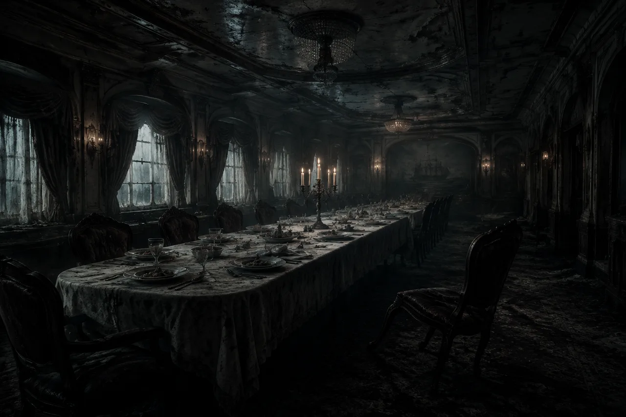 Ship dining hall background