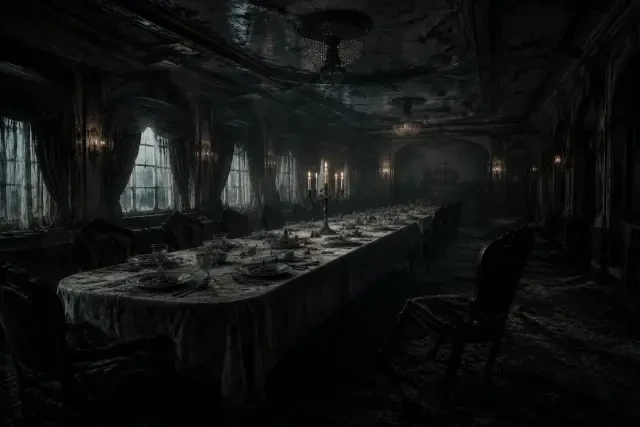 Ship dining hall background