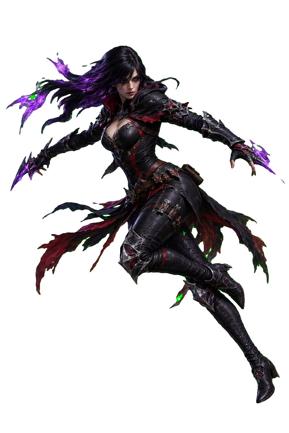 Sprite de la pose de esquiva en carrera de la Umbra Witch (transparente)