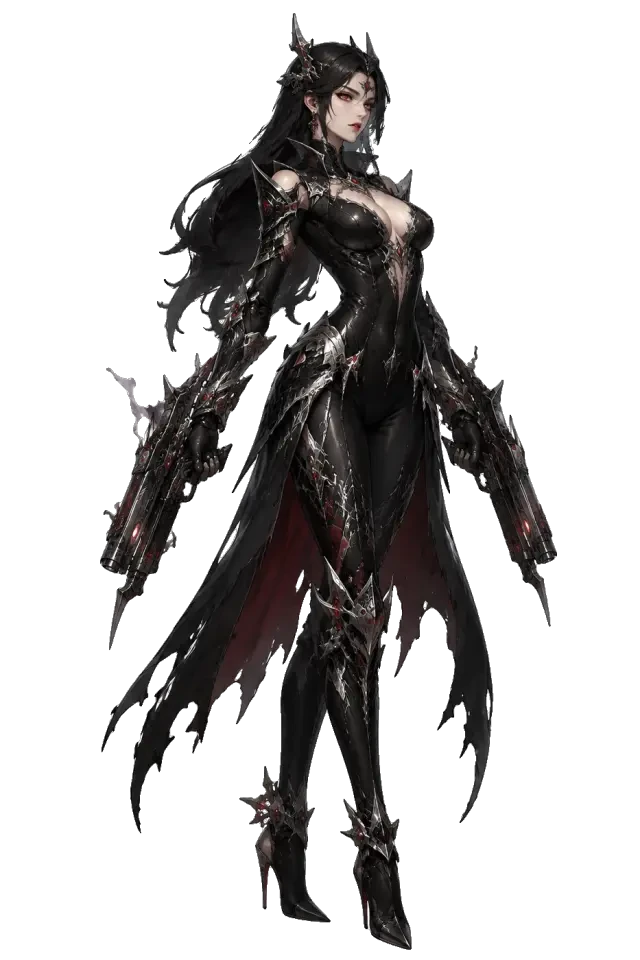 アンブラウィッチ主人公スプライト——待機戦闘ポーズ（透過）