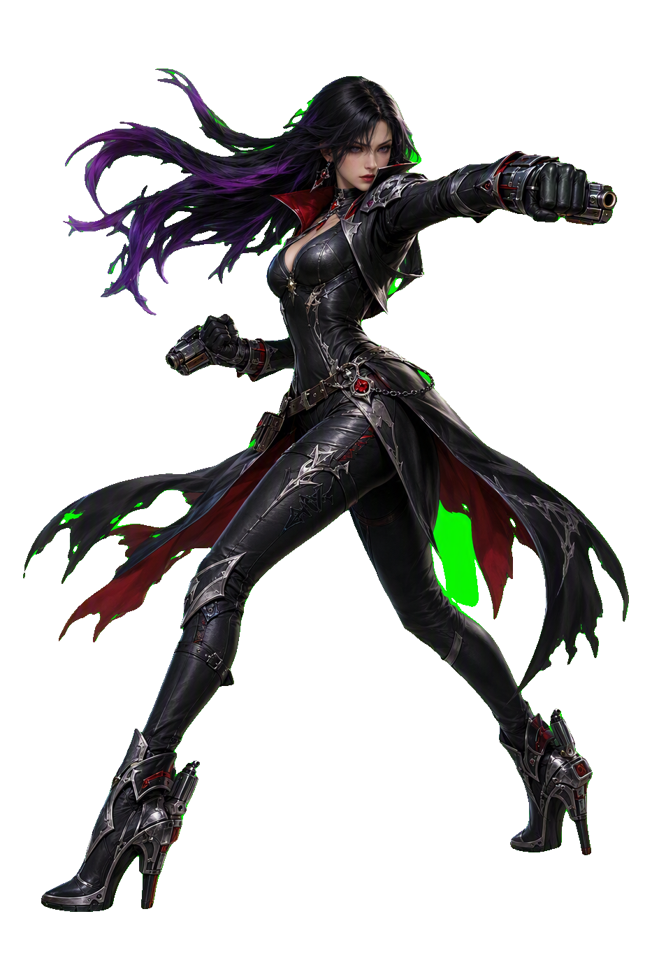 Sprite de la pose de puñetazo de la Umbra Witch (transparente)