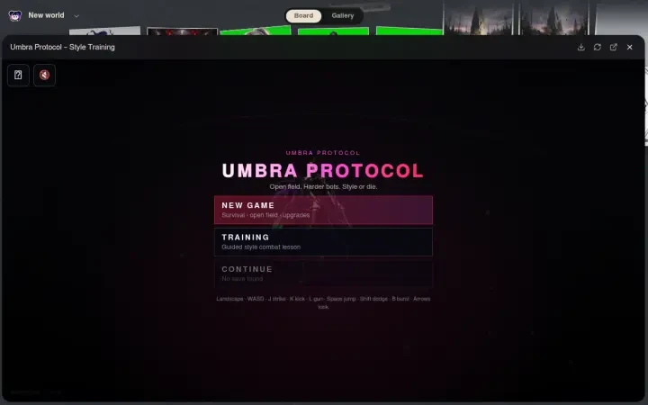 네타 스튜디오 — 라이브 프리뷰가 포함된 Umbra Protocol 게임 작업 상세