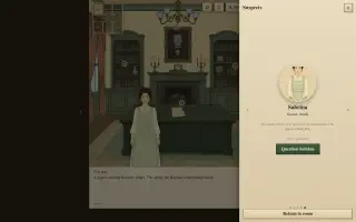 Interfaz — el expediente de sospechosos en Verdigris Manor