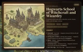 App en vivo — tarjeta de ubicación de Hogwarts