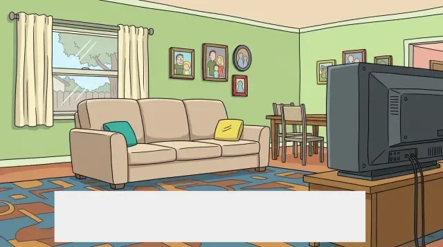 Fondo de escena — la sala de estar de la familia Smith