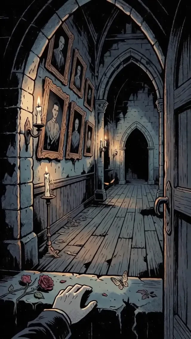 Actual video — 0-3s the black door opens