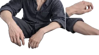 Live-action male POV hands sprite on transparent background