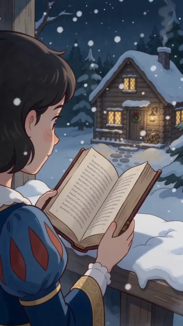 Actual video — 0–2.5s the book at the snowy window