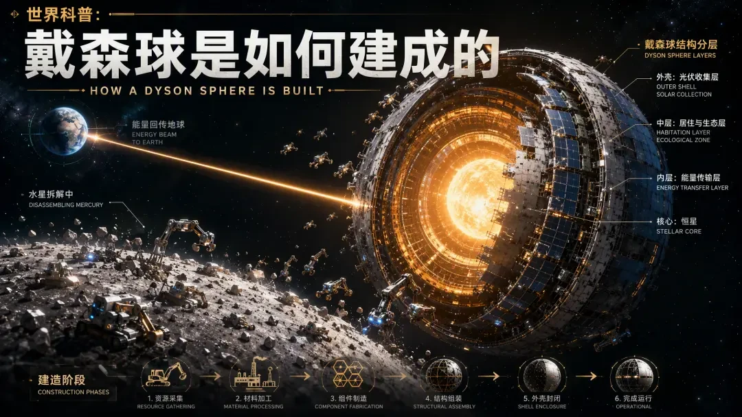 戴森球是如何建成的——为图像模板打造的硬科幻解说资讯图