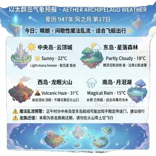 Recorte — PNG transparente del póster meteorológico del Archipiélago Etéreo
