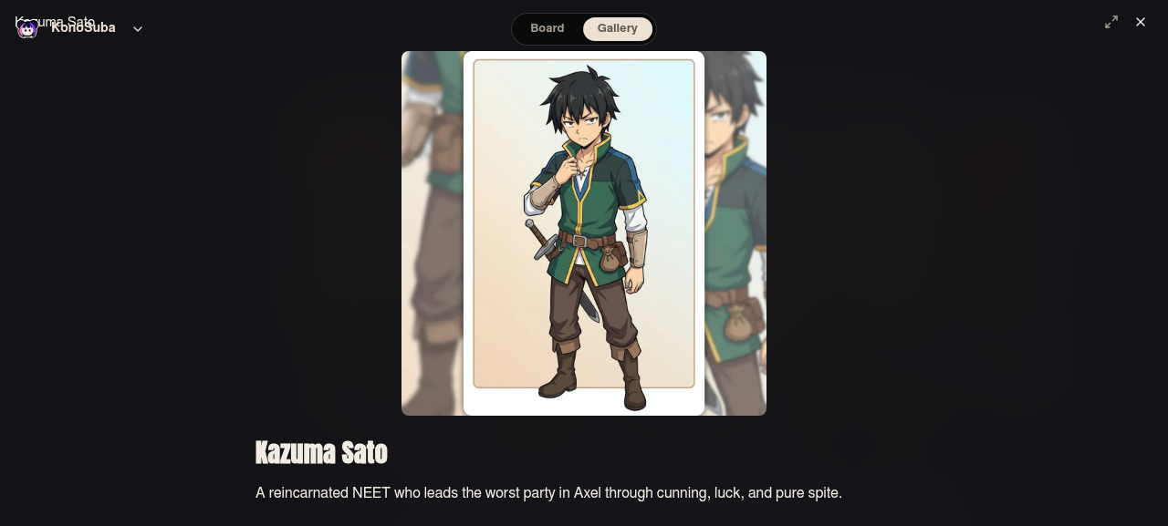 Neta Studio — KonoSuba creation flow