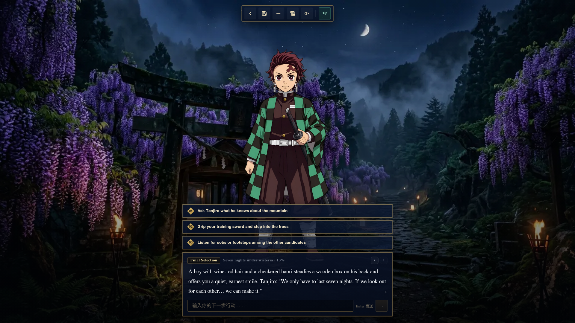 Demon Slayer game dialogue and choices