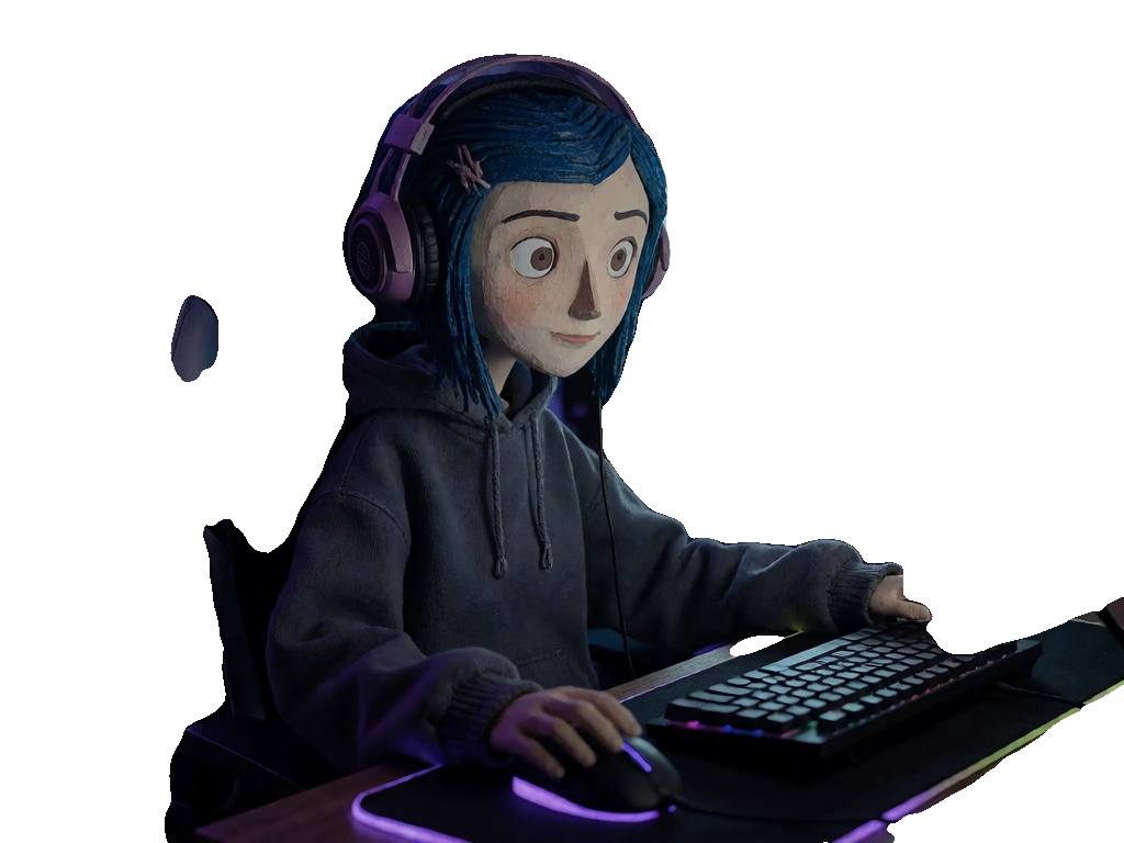 Die Late-Night-Streamerin — transparentes Sprite (Stop-Motion)